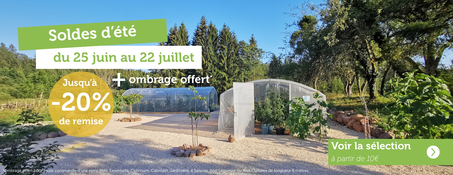Photo d'une serre 4 Saisons Plus et d'un Abri Tomates